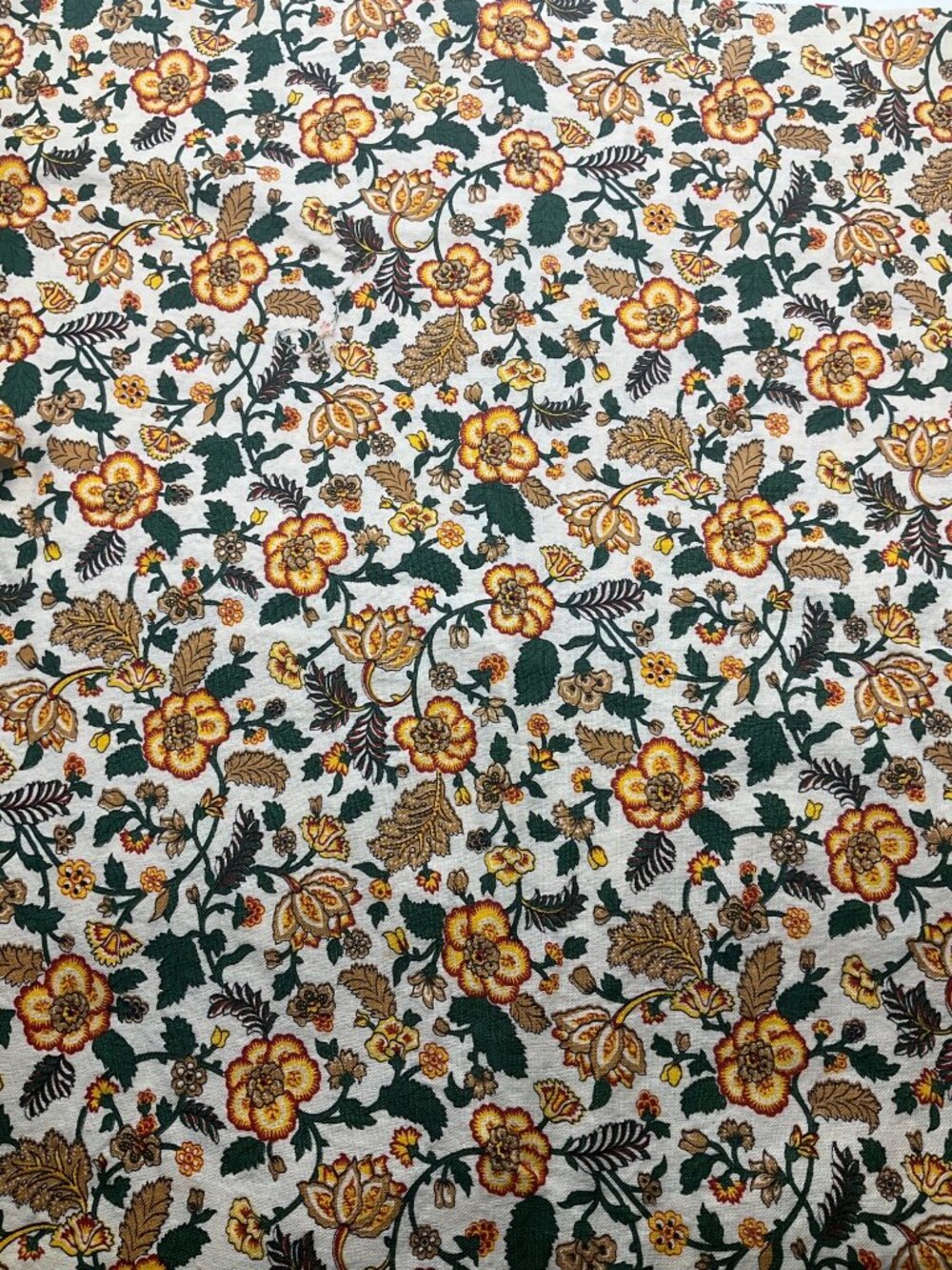 Vintage MCM Floral Cotton Fabric 90x41 Inches 2.5 Yards Sewing Crafts Quilting